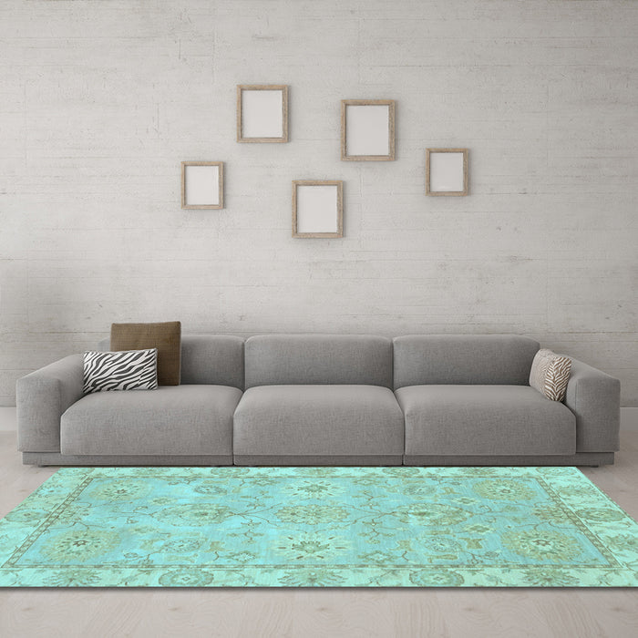 Machine Washable Abstract Light Blue Modern Rug in a Living Room, wshabs4077lblu