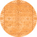 Round Abstract Orange Modern Rug, abs4077org