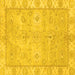 Square Abstract Yellow Modern Rug, abs4077yw