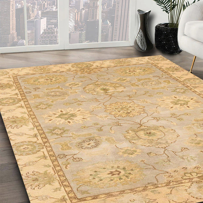 Machine Washable Abstract Orange Rug in a Family Room, wshabs4077