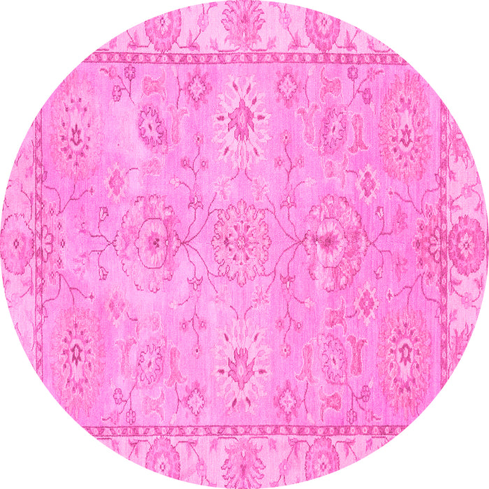 Round Abstract Pink Modern Rug, abs4077pnk