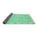 Sideview of Abstract Turquoise Modern Rug, abs4077turq