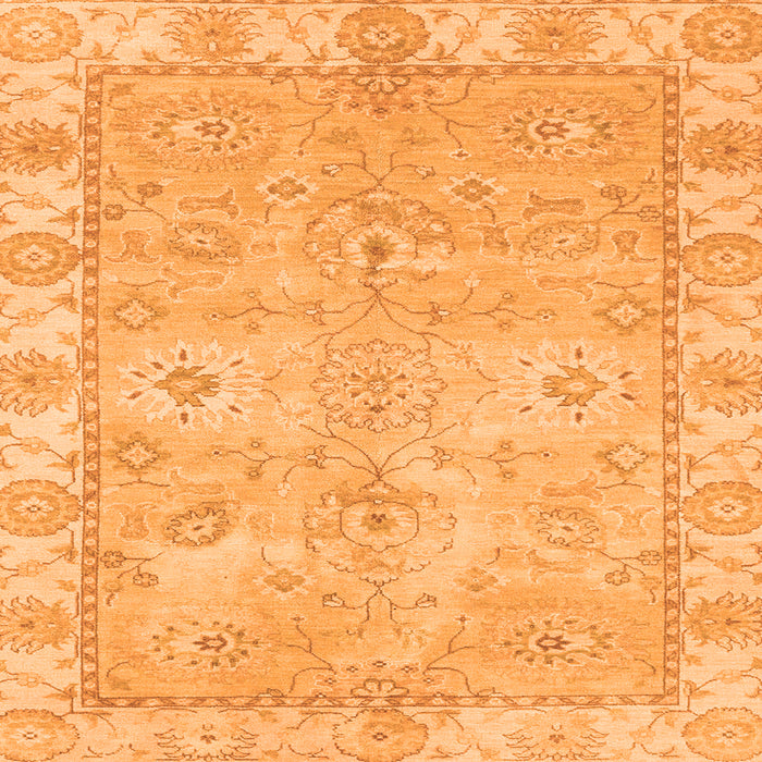 Square Machine Washable Abstract Orange Modern Area Rugs, wshabs4077org
