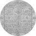 Round Abstract Gray Modern Rug, abs4077gry