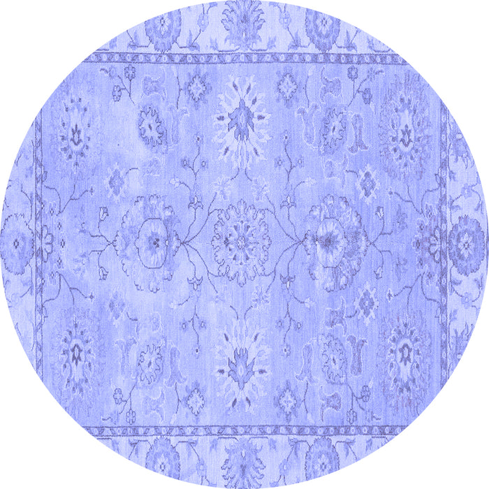 Round Machine Washable Abstract Blue Modern Rug, wshabs4077blu