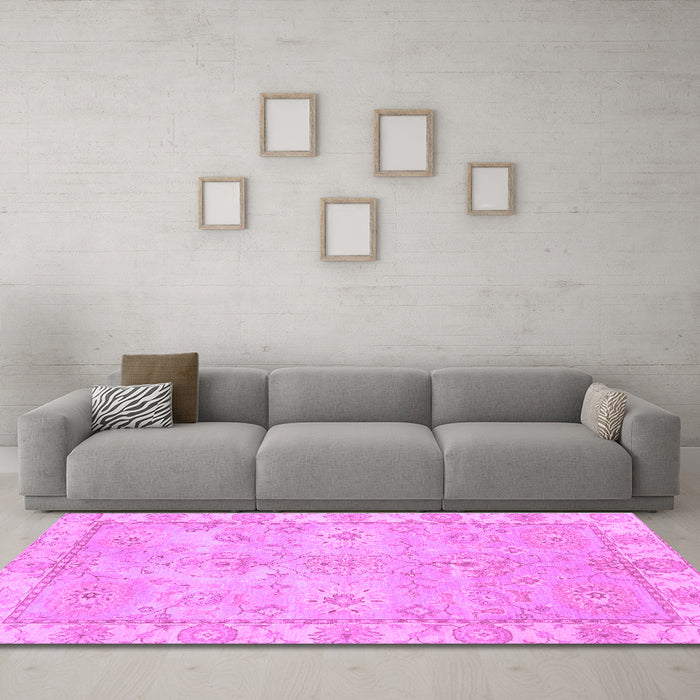 Machine Washable Abstract Purple Modern Area Rugs in a Living Room, wshabs4077pur