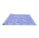 Sideview of Machine Washable Abstract Blue Modern Rug, wshabs4077blu