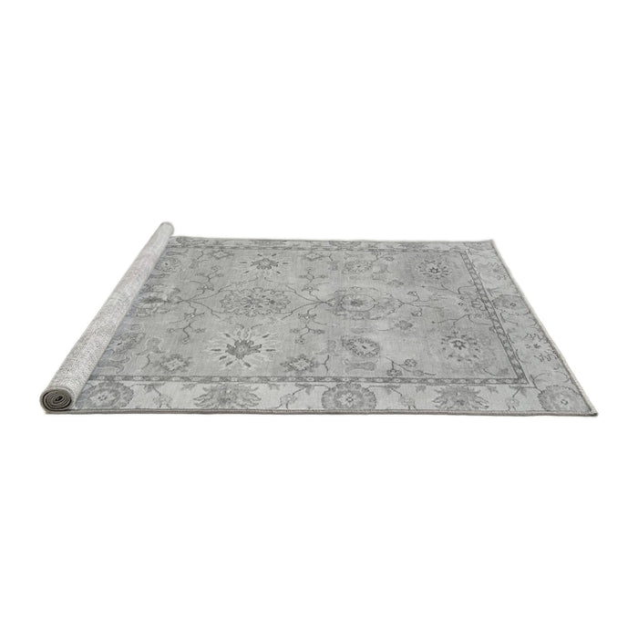 Sideview of Machine Washable Abstract Gray Modern Rug, wshabs4077gry