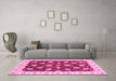 Machine Washable Oriental Pink Traditional Rug in a Living Room, wshabs4078pnk