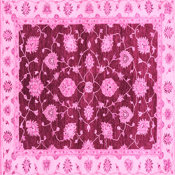 Square Oriental Pink Traditional Rug, abs4078pnk