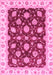 Machine Washable Oriental Pink Traditional Rug, wshabs4078pnk