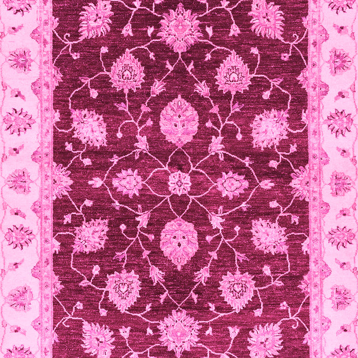 Machine Washable Oriental Pink Traditional Rug, wshabs4078pnk