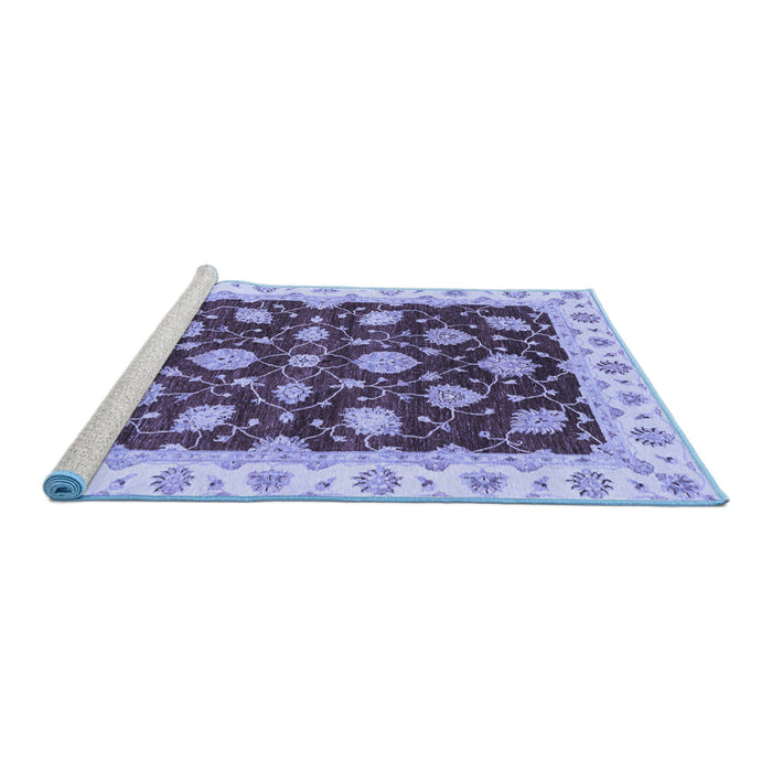 Sideview of Machine Washable Oriental Blue Traditional Rug, wshabs4078blu
