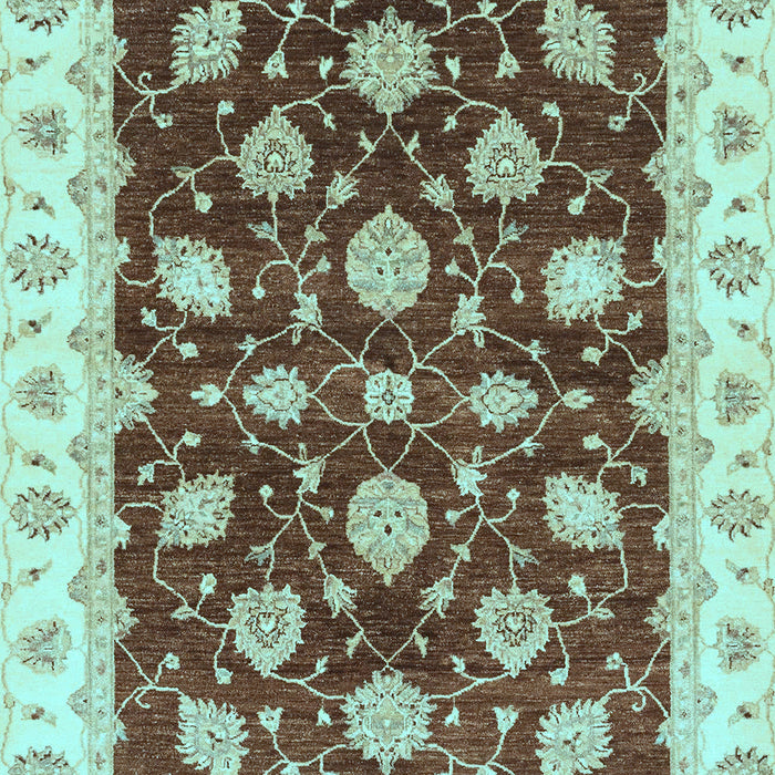 Machine Washable Oriental Light Blue Traditional Rug, wshabs4078lblu