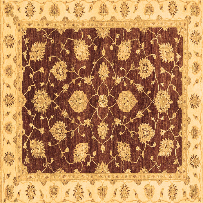 Square Oriental Brown Traditional Rug, abs4078brn