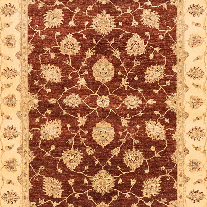 Machine Washable Abstract Yellow Orange Rug, wshabs4078