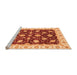 Sideview of Machine Washable Oriental Orange Traditional Area Rugs, wshabs4078org