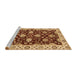 Sideview of Machine Washable Abstract Orange Rug, wshabs4079