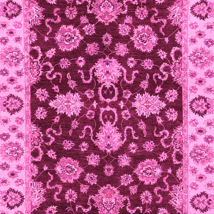 Machine Washable Oriental Pink Traditional Rug, wshabs4079pnk