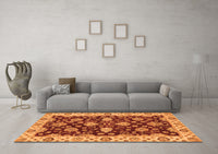 Machine Washable Oriental Orange Traditional Rug, wshabs4079org