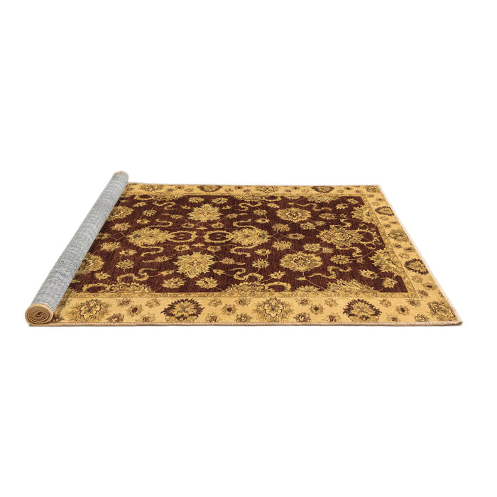 Sideview of Machine Washable Oriental Brown Traditional Rug, wshabs4079brn