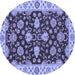 Round Oriental Blue Traditional Rug, abs4079blu