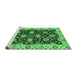 Sideview of Machine Washable Oriental Emerald Green Traditional Area Rugs, wshabs4079emgrn