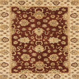 Square Machine Washable Abstract Orange Rug, wshabs4079