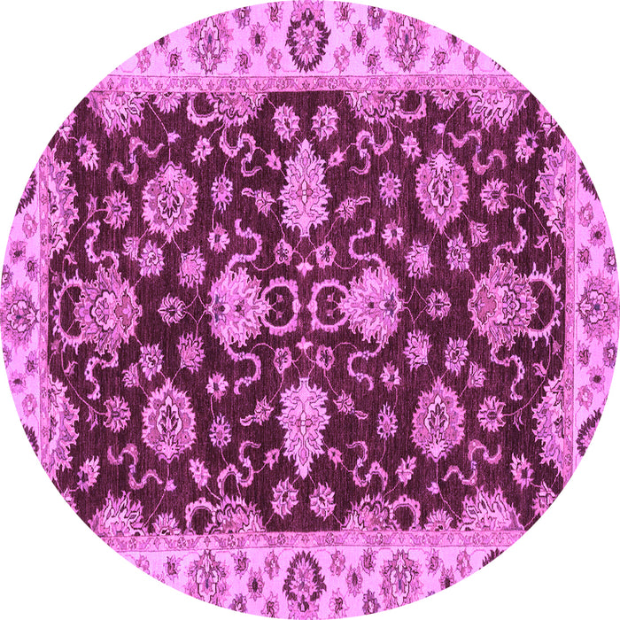 Round Oriental Purple Traditional Rug, abs4079pur