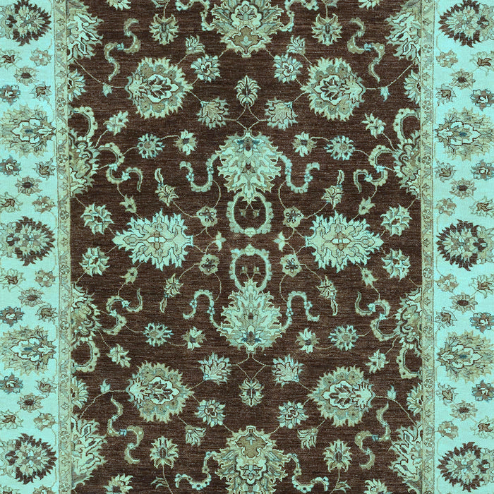 Machine Washable Oriental Light Blue Traditional Rug, wshabs4079lblu