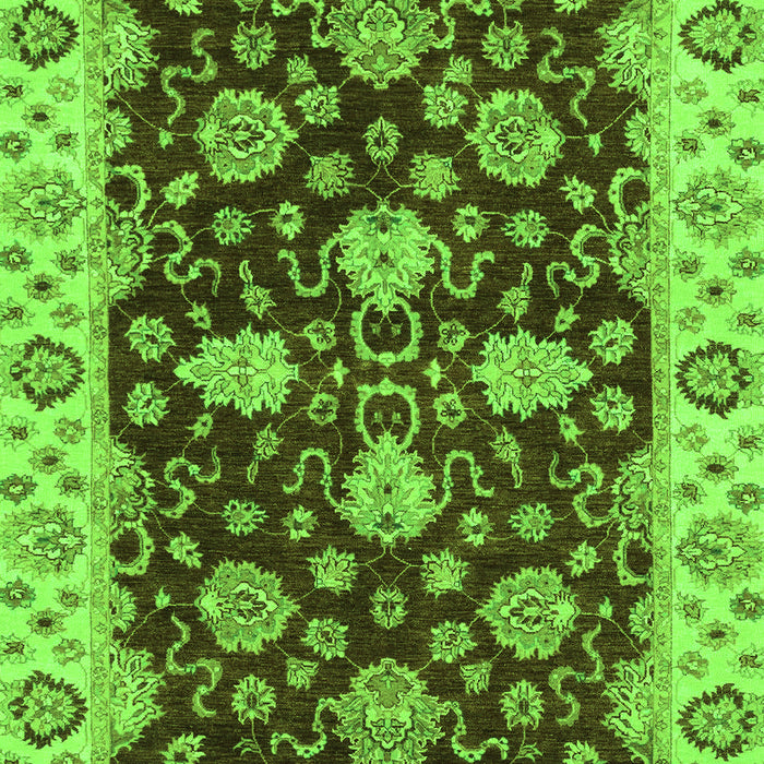 Machine Washable Oriental Green Traditional Area Rugs, wshabs4079grn