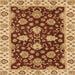 Square Abstract Orange Oriental Rug, abs4079