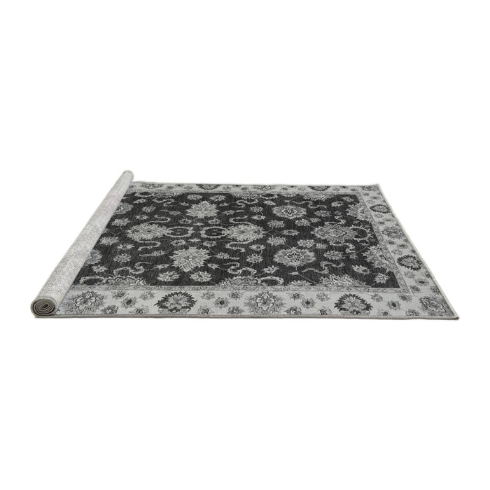 Sideview of Machine Washable Oriental Gray Traditional Rug, wshabs4079gry