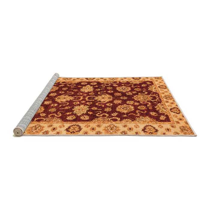 Sideview of Machine Washable Oriental Orange Traditional Area Rugs, wshabs4079org