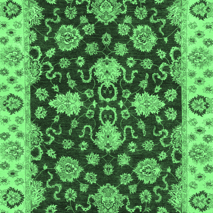 Machine Washable Oriental Emerald Green Traditional Area Rugs, wshabs4079emgrn