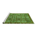 Sideview of Machine Washable Abstract Green Modern Area Rugs, wshabs407grn