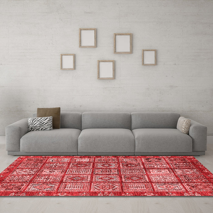 Modern Red Washable Rugs