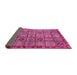 Sideview of Abstract Pink Modern Rug, abs407pnk