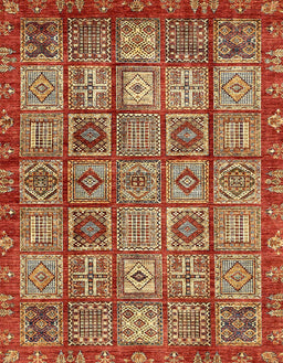 Abstract Red Modern Rug, abs407
