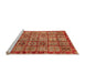 Sideview of Machine Washable Abstract Orange Modern Area Rugs, wshabs407org