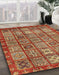 Machine Washable Abstract Tomato Red Rug in a Family Room, wshabs407