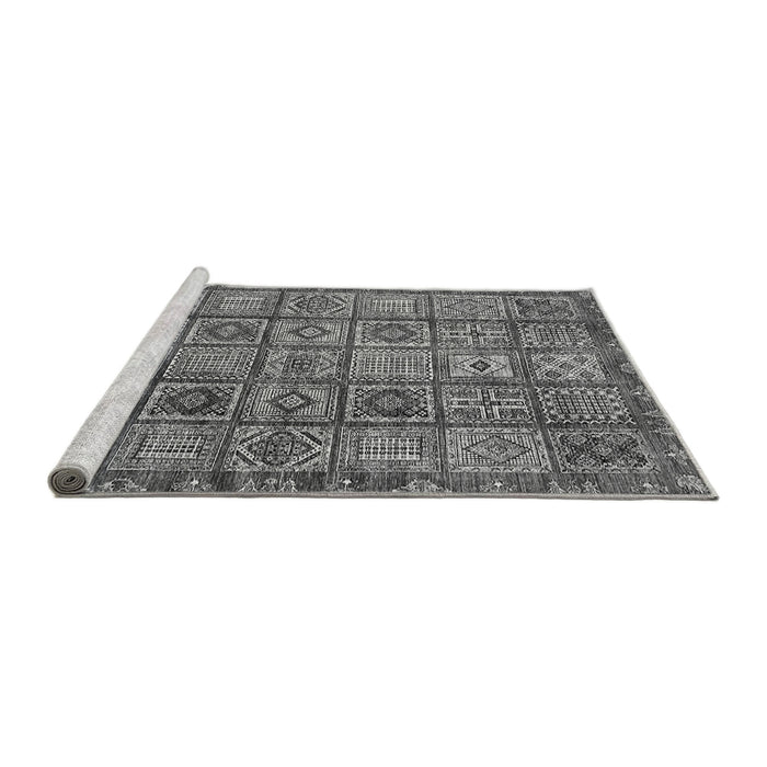 Sideview of Machine Washable Abstract Gray Modern Rug, wshabs407gry