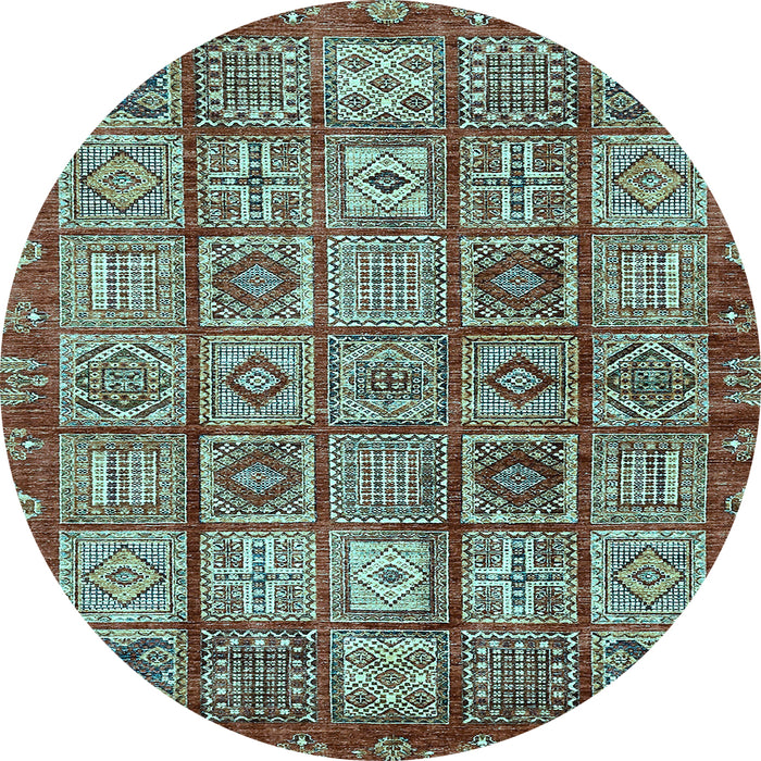 Round Machine Washable Abstract Light Blue Modern Rug, wshabs407lblu