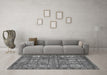 Machine Washable Abstract Gray Modern Rug in a Living Room,, wshabs407gry