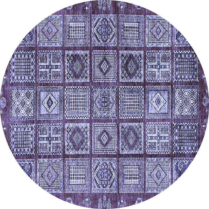 Round Machine Washable Abstract Blue Modern Rug, wshabs407blu
