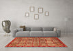 Machine Washable Abstract Orange Modern Area Rugs in a Living Room, wshabs407org