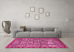 Machine Washable Abstract Pink Modern Rug in a Living Room, wshabs407pnk