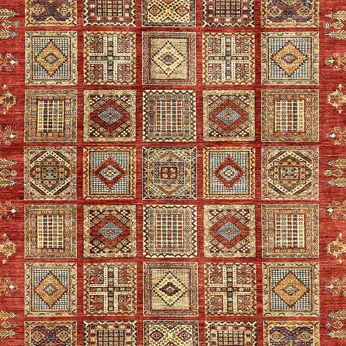 Machine Washable Abstract Tomato Red Rug, wshabs407