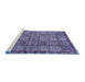 Sideview of Machine Washable Abstract Blue Modern Rug, wshabs407blu