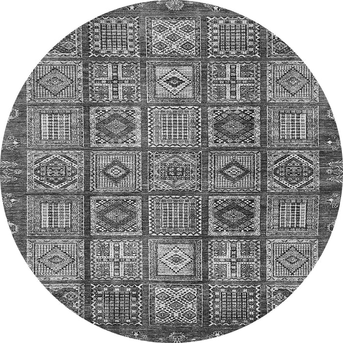 Round Abstract Gray Modern Rug, abs407gry